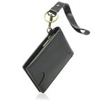 [REOLF] パスケース 本革 定期入れ ICカード ケース 薄型 二つ折り 小銭入れ ストラップ 両面