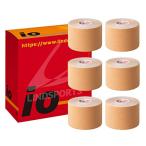 LINDSPORTS イオテープ 50mm x 5.0m 6本入 タン 肌色