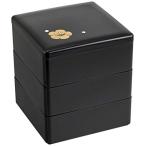 若泉漆器 3段重箱 4寸重 黒 梅花(内黒) H-155-75-A