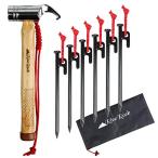 RiveRock(liba блокировка ) молоток для колышков упаковочный пакет безопасность колпак имеется колок 6шт.@ ночь свет трос чуть более .( Hammer колок 6шт.@+ задний / красный )