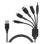5 in 1 USB 充電ケーブル 1.2m ブラック ニンテンドー New 3DS(XL/LL), 3DS(XL/LL), 2DS, DSi(XL/