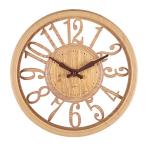 e-smile wall wall clock stylish Northern Europe wood grain quiet sound quiet .30cm ( natural )