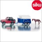 ボーネルンド Siku ジク 輸入ミニカー 1651 ジープ ラングラー ホーストレーラー付