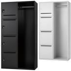 ショッピングPSハンガー 日本製 パーソナルロッカー 4人用 ダイヤル錠 片側ハンガー 書庫 スチール製 上下横連結 キャビネット メールボックス ロッカー オフィス家具 車上渡し GD-1033