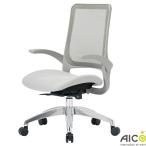 オフィスチェア はね上げ肘付き アルミ脚 座クッションタイプ シンクロロッキング メッシュチェア デスクチェア パソコンチェア OAチェア