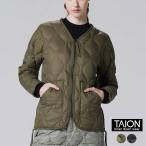 タイオン ダウンジャケット メンズ レディース TAION ミリタリー VネックWジップ ダウンジャケット-ソフトシェル TAION-101ALSZML-1 正規取扱品
