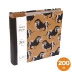 ショッピングアルバム アルバム　大容量　200枚　クラフト素材　書き込み手作り　ライオン柄