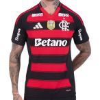 ショッピングユニフォーム 取り寄せ商品 フラメンゴ 25/26 ホームユニフォーム フルスポンサー ブラジルリーグ優勝パッチ付き FLAMENGO 公式 adidas レッド×ブラック マーキング対応