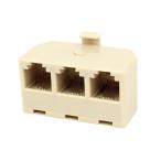 uxcell RJ11 6P4C телефон адаптер разделение адаптер RJ11 6P4C штекер -3 порт бежевый пластик 
