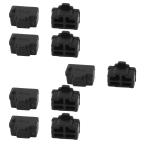 uxcell RJ45ダストカバーキャップ ブラックシリコン製 イーサネットポート プロテクター 10個入