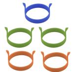 uxcell クリスマス 目玉焼き金型 シリコーン製 パンケーキノンスティックシェーパー リング 金型 3色 5個入り