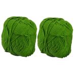 uxcell かぎ針編み糸 織り糸 コットンブレンド ンドメードスカーフ ソックスに適用 グリーン100g 2玉セット