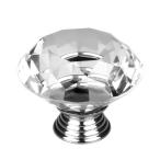uxcell つまみ 30mm ハンドル 引き出し取っ手 クリスタルガラス キャビネットハンドル 家庭装飾 ダイヤモンド形 キラキラクリア 1個入り