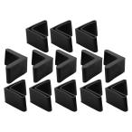 uxcell 防音材 家具アングルアイアン L型 フットパッド ラバーレッグカバープロテクター ブラック ホームオフィス寝室用 13個