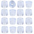 uxcell ゴム足 D2x17xH15mm 滑り止めスツール クリア クリアブルー 家具テーブルレッグプロテクター 16個入り