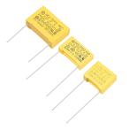 uxcell ポリプロピレンコンデンサー メタル製 イエロー 長方形デザイン 275VAC 0.0022uF 0.022uF 0.22uF 15個入り