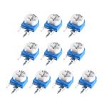 uxcell 炭素被膜トリマーポテンショメータ 100KΩ 縦型高精度可変抵抗器 スルーホール 10個入り