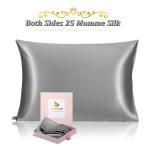 uxcell 肌と髪用シルク枕、両面100％ナチュラル 25m/m枕カバー付き シルク枕ケース スーパーソフトスリップカバー シルバーグレイ 女王様