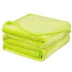 uxcell フランネルフリースブランケット ソリッドマイクロファイバープラッシュソファソファカバー ベッド用 黄緑 ツイン60 "x 78"
