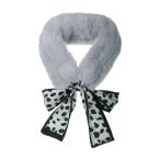 uxcell Allegra K искусственный мех muffler шарф пелерина защита горла "neck warmer" бабочка .. теплый женский серый 130x8cm