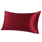 uxcell PiccoCasa 100% ナチュラル ピュア シルク 枕カバー 400 スレッド数 19 1 パック 真っ赤 40x80cm