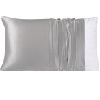 uxcell PiccoCasa シルク枕カバー 100%蚕糸シルク 22匁 ピローケース 高級 つるつる 贅沢 グレー 50x90cm