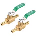 uxcell ボールバルブ ブラス製 ブラストーン ガスインライン燃料ライン空中ホーム フルポート2ウェイ180度ターン 8mm 2パック入り