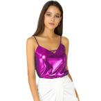 uxcell Allegra K メタリック キャミソー