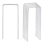 uxcell сад крепление, опора k вращение U знак type цинк металлизированный Land scape staple газонная трава сырой колок серебряный цветный 10cm длина x0.2cm диаметр 20 шт 