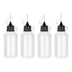 uxcell プレシジョンアプリケーター ドロッパーボトル スクイズボトル ニードルチップ付 プラスチック 30ml ブラックキャップ 5本入り