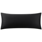 uxcell PiccoCasa 綿100％柔らかく通気性のある枕カバー、封筒付きクロージャーベッドルームモダン ブラック 50x120cm