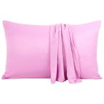 PiccoCasa 枕カバー 豪華 竹繊維 しわなし 冷却枕カバー ジッパー留め 柔らかさ 通気性 枕カバー シルキー 2枚 ピンク 50x65cm