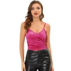 uxcell Allegra K Cami верх bell спальное место глубокий V шея Cross LAP Roo shu ремешок женский ho to розовый M