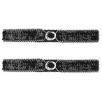 uxcell Allegra K эластичность ремень обтягивающий талия ремень украшен блестками платье для 2 шт женский серебряный боковой черный 64 cm