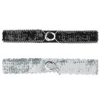 uxcell Allegra K.. ремень платье ремень g Ritter стрейч украшен блестками женский серебряный боковой черный 64 cm