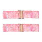 uxcell Allegra K ремень стрейч ремень широкий блокировка пряжка украшен блестками 2 шт женский розовый 60cm