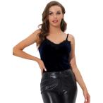 uxcell Allegra K bell спальное место топ гонки отделка Cami верх безрукавка без рукавов женский blue black M