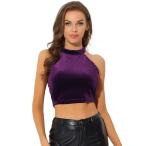 uxcell Allegra K черный p tops топ на бретелях топ Basic Layered Halloween костюм женский лиловый XS