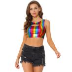 uxcell Allegra K майка черный p верх глянец безрукавка Halloween костюм party женский многоцветный S