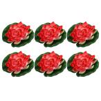 uxcell VOCOSTE человеческий труд плавающий Lotus цветок человеческий труд Lotus цветок сад фунт бассейн оборудование орнамент для свет красный 18 cm 6 шт 