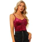 uxcell Allegra K майка костюм bell спальное место топ безрукавка party Club одежда женский Bourgogne XS