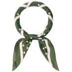 ショッピング水玉 uxcell Elerevyo スカーフ 女性 水玉模様 大判 サテン 90x90cm シルクのような スクエア ネッカチーフ 緑