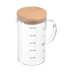 PATIKIL 500ml стекло мерная емкость 3.3 howe Kei кислота стекло шкала чёрный печать шкала жидкий Major cup лабораторный стакан дерево крышка .V знак примечание .. имеется 