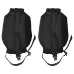 PATIKIL レッグゲートル 防水シューカバー ハイキングゲ イター 調節可能なスノーブーツゲ イター ハイキング ウォーキング ブラック