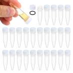 PATIKIL 1.5ml пластик экзамен труба 25 штук входит прозрачный ... экзамен труба шкала . имеется контейнер винт колпак имеется изучение . наука белый колпак 