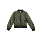 Allegra K Bomber жакет длинный рукав прозрачный Zip выше пальто воротник-стойка sia- сетка женский Army зеленый S