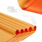 PATIKIL 20枚 花包装紙 リボン付き 防水花包装紙 DIYクラフトパッケージング用 花束用品 22.8x22.8