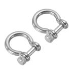 uxcell PATIKIL D кольцо хомут 2 шт. комплект 13/32" внутри ширина из нержавеющей стали U знак type маленький хомут DIY работа с кожей для замены 