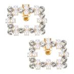 uxcell стразы обувь зажим удален возможность прямоугольный обувь оборудование орнамент пряжка аксессуары Gold цветный 2 шт 