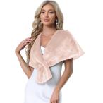 Allegra K шаль зима свадебный палантин свадьба LAP искусственный мех 1920 годы женский da стойка розовый S